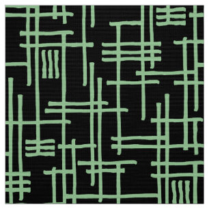 Tela Líneas abstractas 120923 - Verde oscuro sobre negr