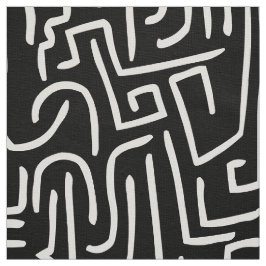 Tela Líneas abstractas 130318 - Blanco sobre negro