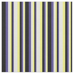 Tela Líneas amarillas, beiges, negras, azules y negras