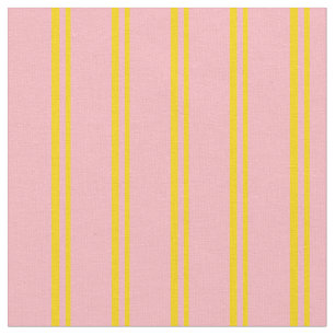 Tela Líneas amarillas y rosas claras
