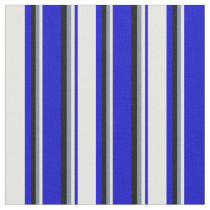 Tela Líneas azul, blanco, gris pizarra claro y negro