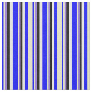 Tela Líneas azul, pálido, púrpura, negra y blanca