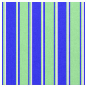 Tela Líneas azul, verde claro y crema de menta