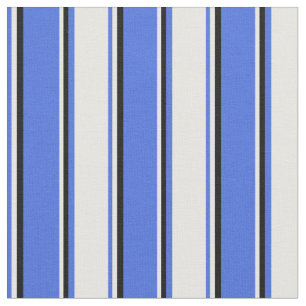 Tela Líneas azules, blancas y negras reales