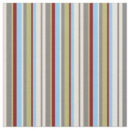 Tela Líneas azules de Bisque, Gris, Khaki, Red & Light