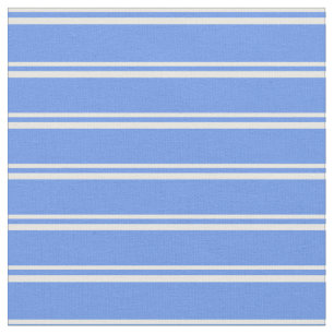 Tela Líneas azules de flor blanco