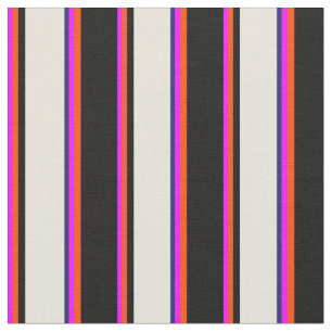 Tela Líneas azules de fucsia, rojo, negro, beige y medi