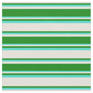 Tela Líneas beige, verde y turquesa
