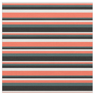 Tela Líneas blancas, rojas, oscuras de pizarra y negras