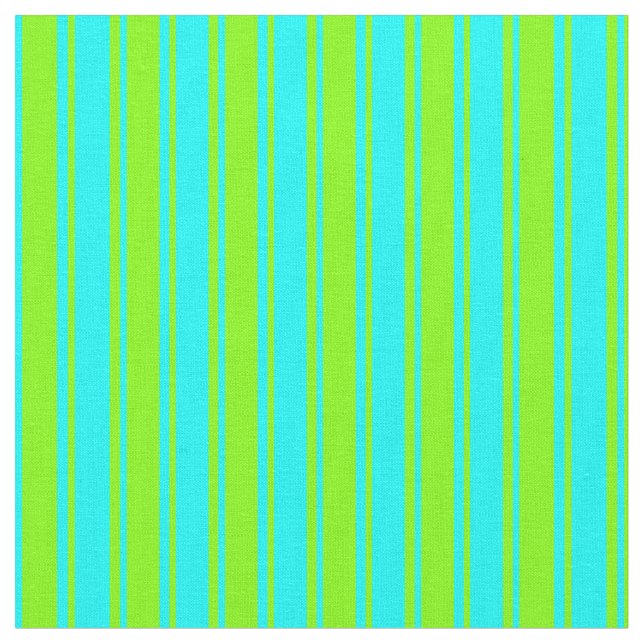 Tela Líneas coloreadas Aqua y Chartreuse (De cerca)