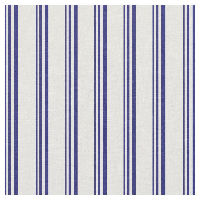 Tela Líneas de color azul y blanco de medianoche (De cerca)