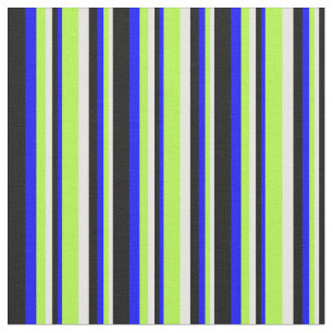 Tela Líneas de color blanco, verde claro, azul y negro