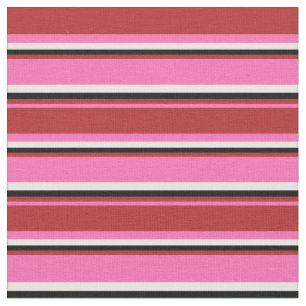 Tela Líneas de color rosa, rojo, negro y blanco calient