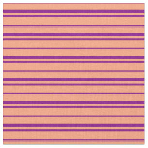 Tela Líneas de color salmón claro y morado