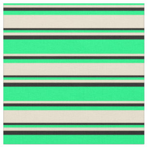 Tela Líneas de color verde, beige y negro