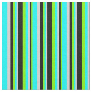 Tela Líneas de color verde, negro, gris claro y cian