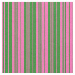 Tela Líneas de color verde rosado y forestal caliente