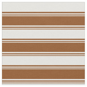 Tela Líneas de crema marrón y de menta