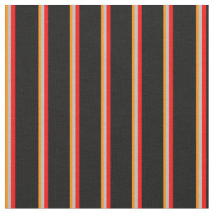 Tela Líneas de Naranja oscuro, gris, rojo y negro