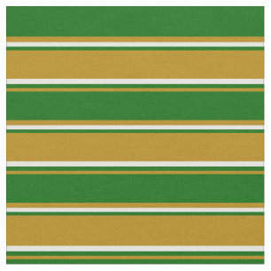 Tela Líneas de oro oscuras, verde oscuro y crema de men