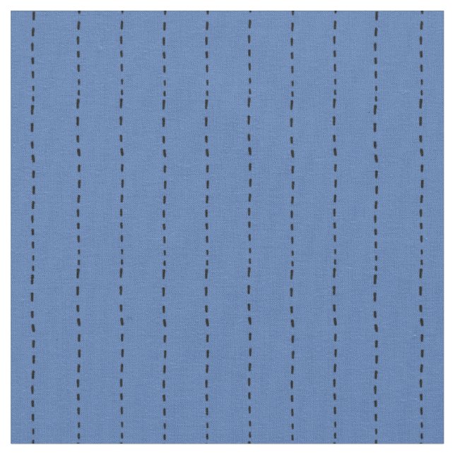 Tela Líneas discontinuas en azul (De cerca)