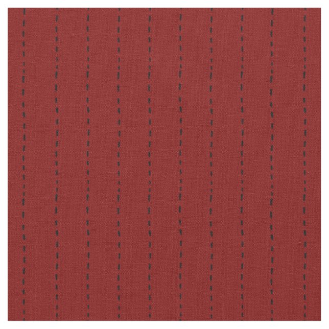 Tela Líneas discontinuas sobre rojo oscuro (De cerca)