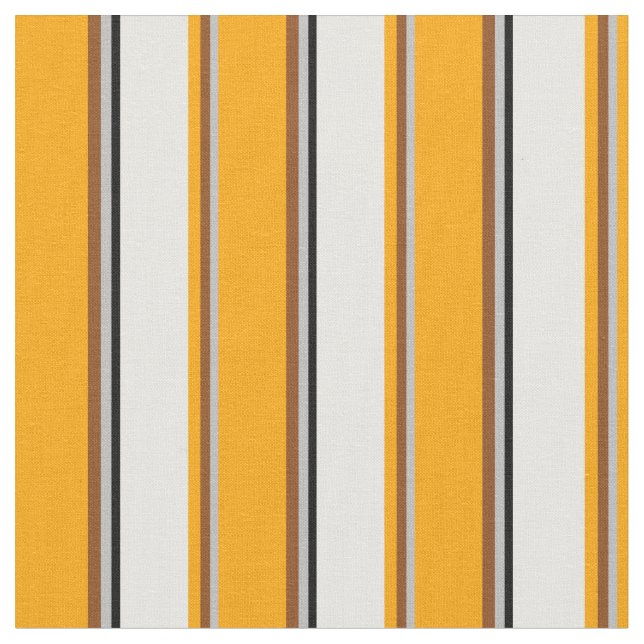 Tela Líneas gris, marrón, Naranja, blanco y negro (De cerca)