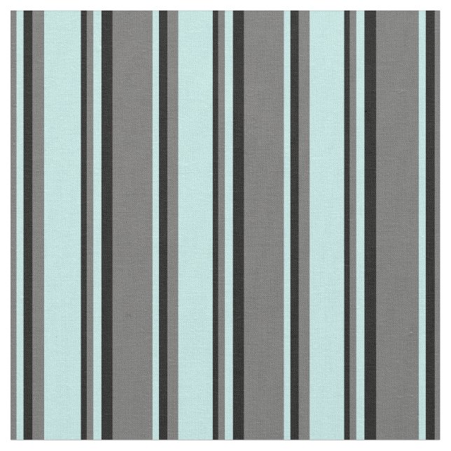 Tela Líneas gris oscuro, turquesa y negro (De cerca)