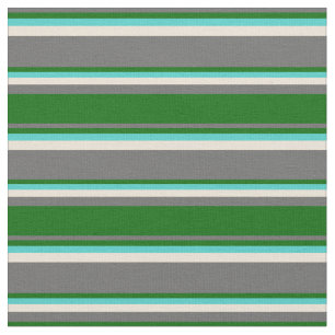 Tela Líneas gris oscuro, verde oscuro, turquesa y bizco