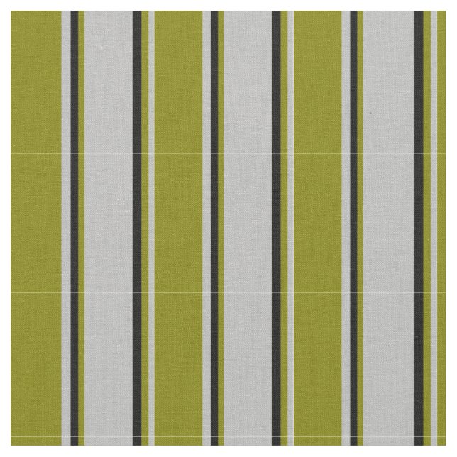 Tela Líneas gris, verde y negro (De cerca)