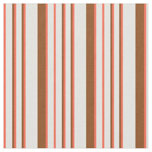 Tela Líneas livianas, rojas y marrones (De cerca)