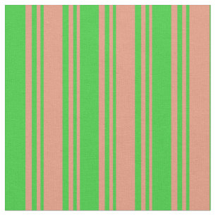 Tela Líneas oscuras de color salmón y lima verde