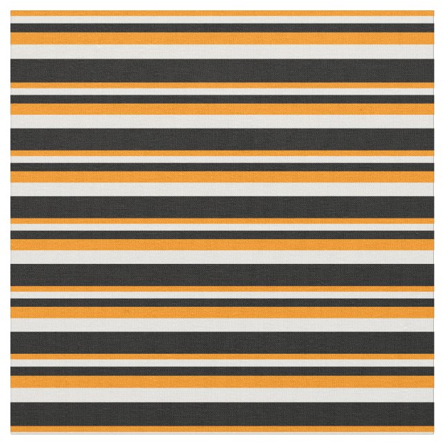 Tela Líneas oscuras de Naranja, blanco y negro (De cerca)