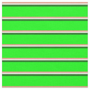 Tela Líneas oscuras de salmón, beige, verde oscuro y ca
