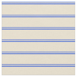 Tela Líneas reales de color azul y beige
