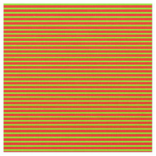 Tela Líneas rojas y de chartreuse