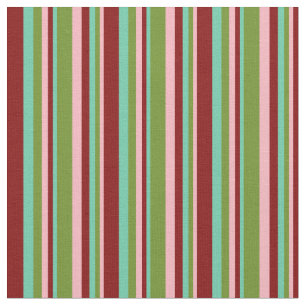 Tela Líneas rosas, verdes, acuarinas y marrones