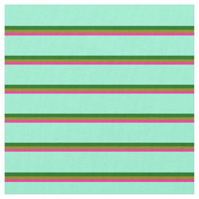 Tela Líneas rosas, verdes, verdes, oscuras y acuamarina (De cerca)