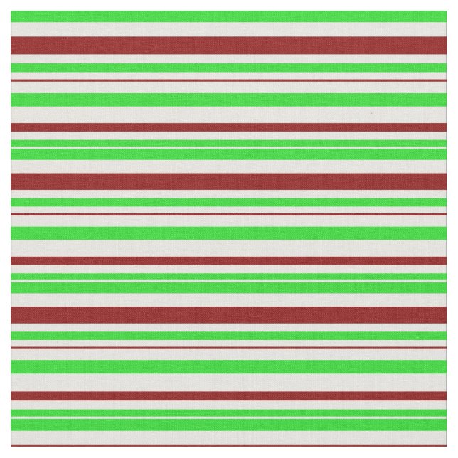Tela Líneas temáticas de Navidades de color verde, blan (De cerca)