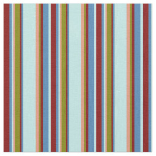 Tela Líneas turquesa, azul, marrón, verde y oscura de s