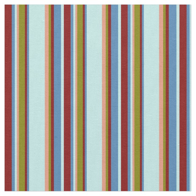 Tela Líneas turquesa, azul, marrón, verde y oscura de s (De cerca)