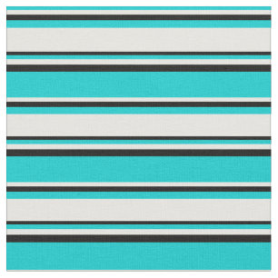 Tela Líneas turquesa, blanca y negra oscura