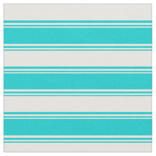 Tela Líneas turquesa oscura y crema de menta