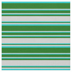 Tela Líneas turquesa oscuro, verde oscuro y gris claro