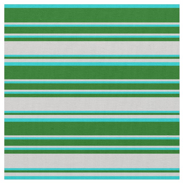 Tela Líneas turquesa oscuro, verde oscuro y gris claro (De cerca)