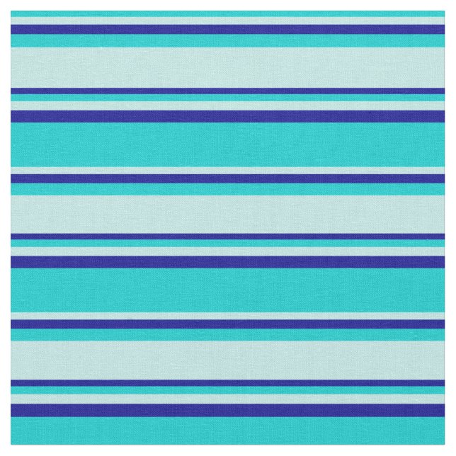 Tela Líneas turquesa, turquesa y azul oscuro (De cerca)