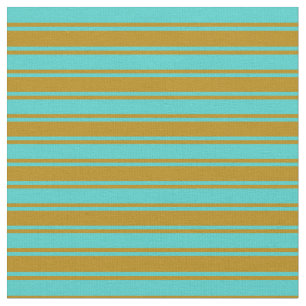 Tela Líneas turquesas y oscuras de oro