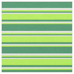 Tela Líneas verde marino, verde claro y blanco