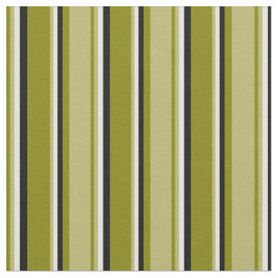 Tela Líneas verde, oscuro caqui, amarillo claro y negro