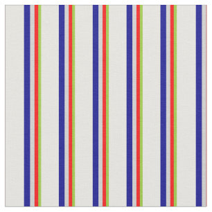 Tela Líneas verde, rojo, gris claro, azul oscuro y blan